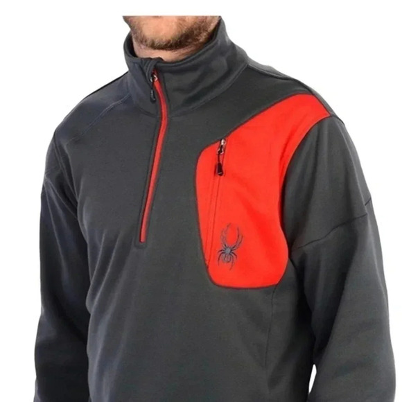 Spyder‎ Size XL Grey Outlaw Fleece Lined 1/4 Zip Pullover - Picture 1 of 5